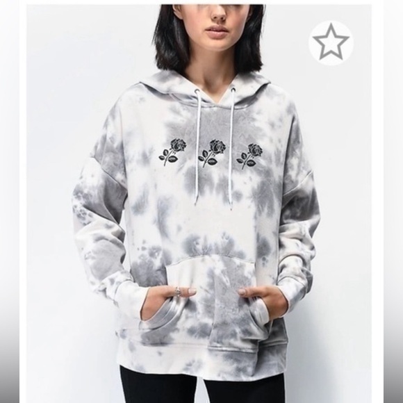 Empyre Gray and white tie-dye sweatshirt pullover hoodie - Picture 1 of 6